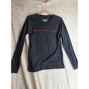Modern Outfitters Mens Long Sleeve T Shirt Dark Gray Graphic Print Size S